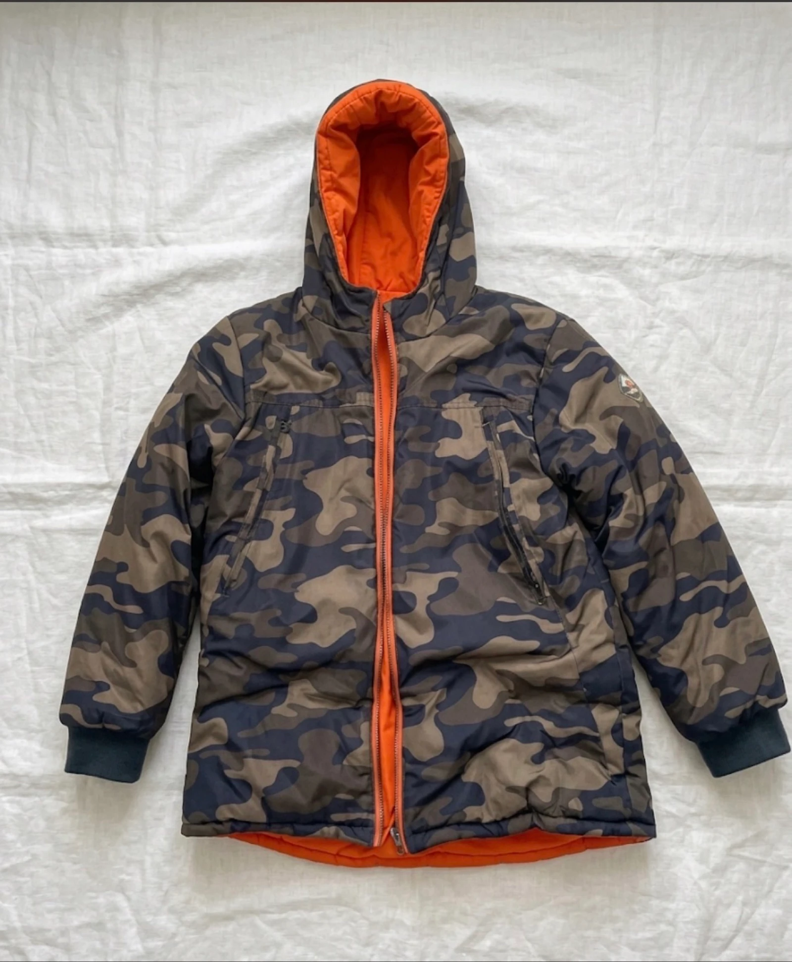 Chaqueta Bóboli reversible niño 10 años naranja/camuflaje – photo 2